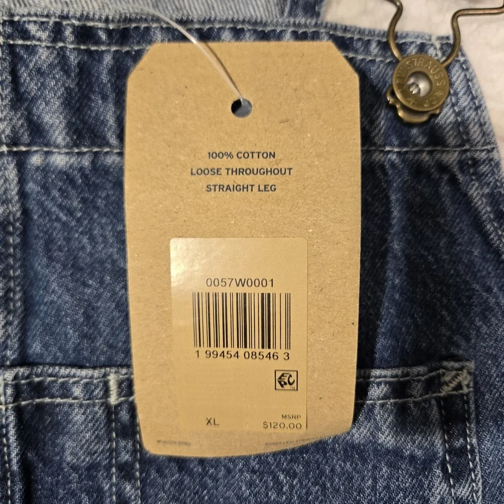 $120 Levis Workwear Loose Overalls Mens Size XL Denim Cotton Blue